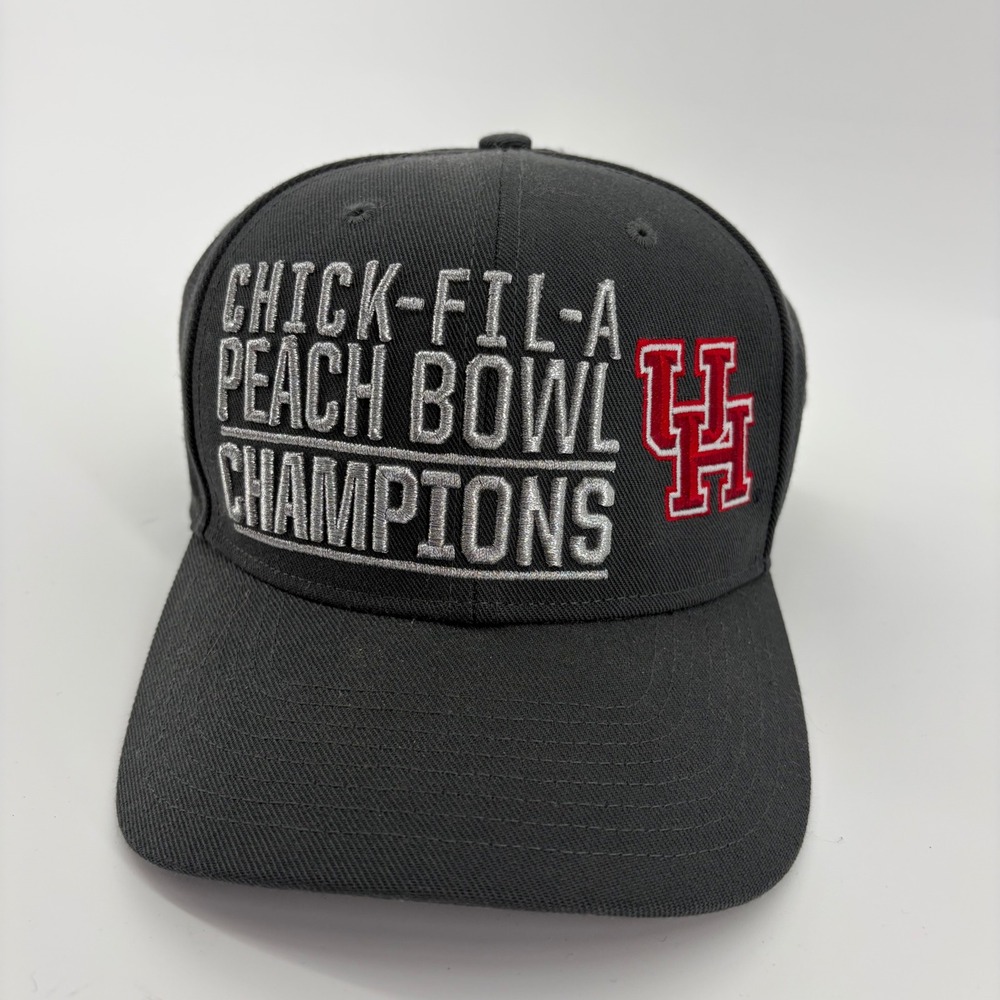 Nike Dri Fit Houston Cougars Peach Bowl Champions Baseball Cap Hat Gray one Size